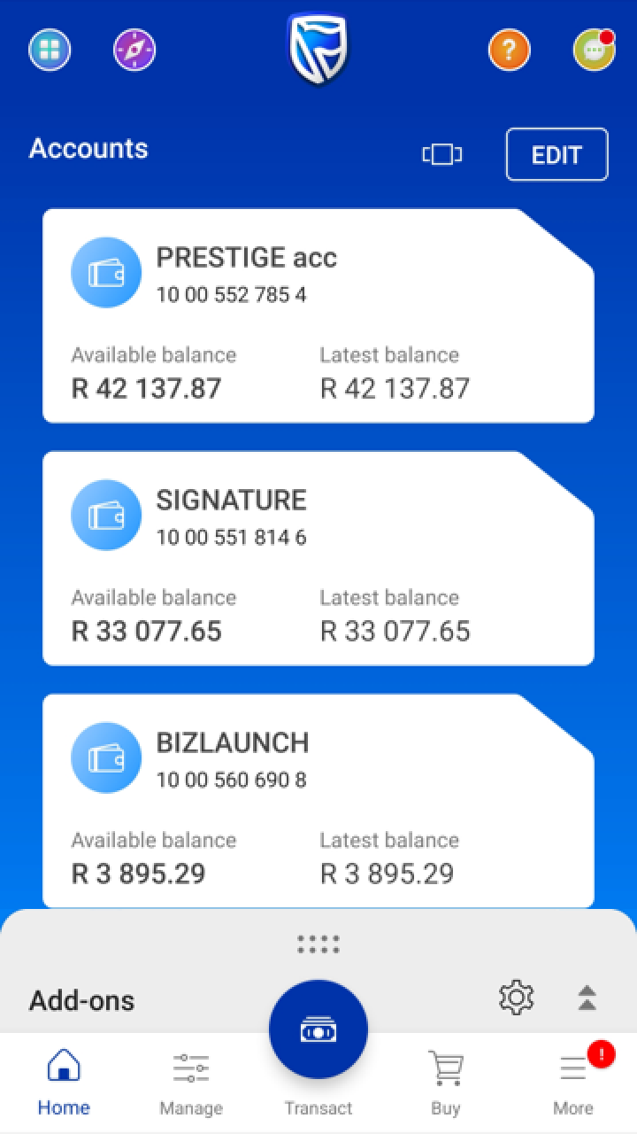 How to remove the VAF account tile Standard Bank
