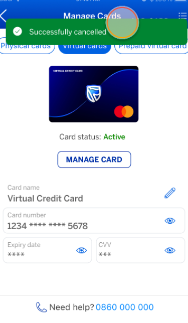 How to create Virtual Cards | Standard Bank